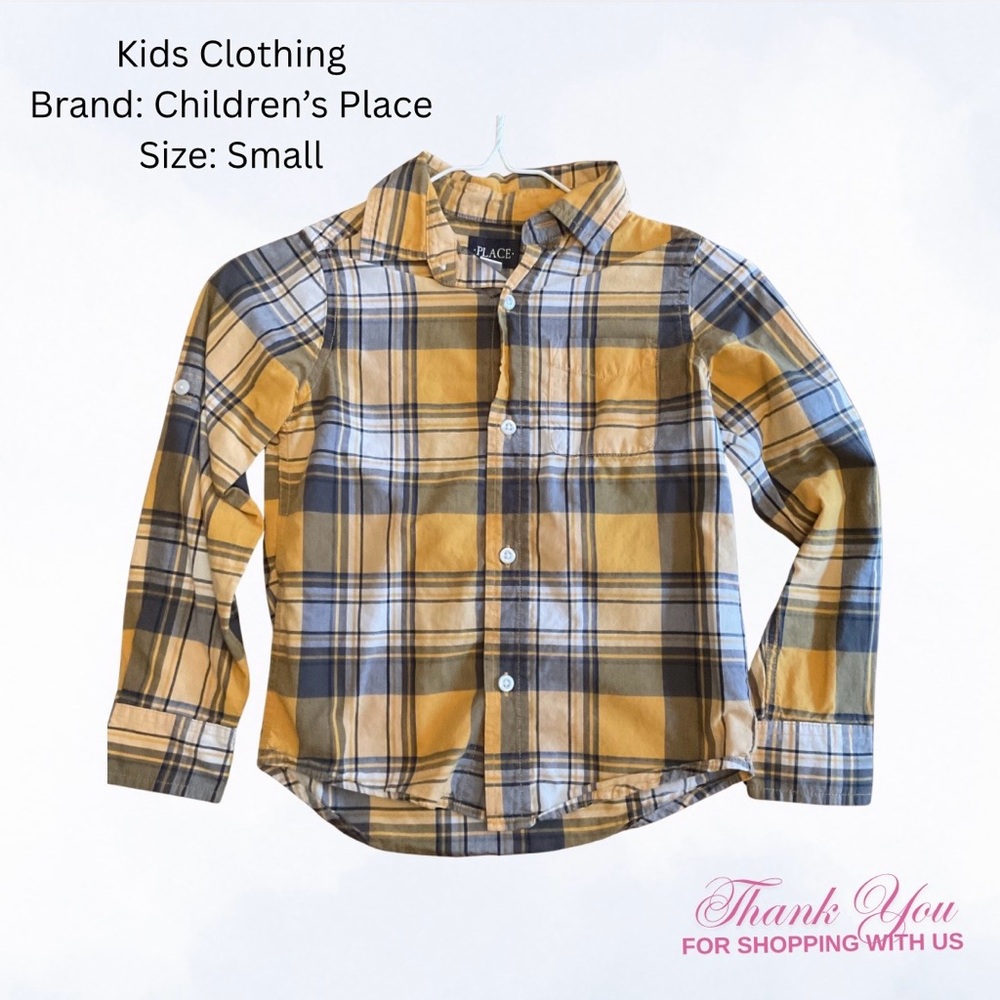 Place Yellow and Blue Plaid Button Down Shirt
